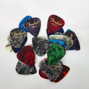 Fender Lot of 24 Premium Celluloid Guitar Picks Thin Medium and Heavy Gauges